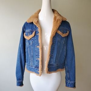Denim Faux Fur Jacket